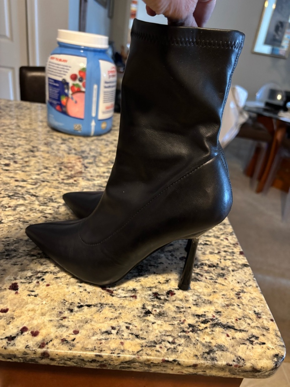 Forever 21 Black Pointed Stiletto Sock Booties - Picture 4 of 11
